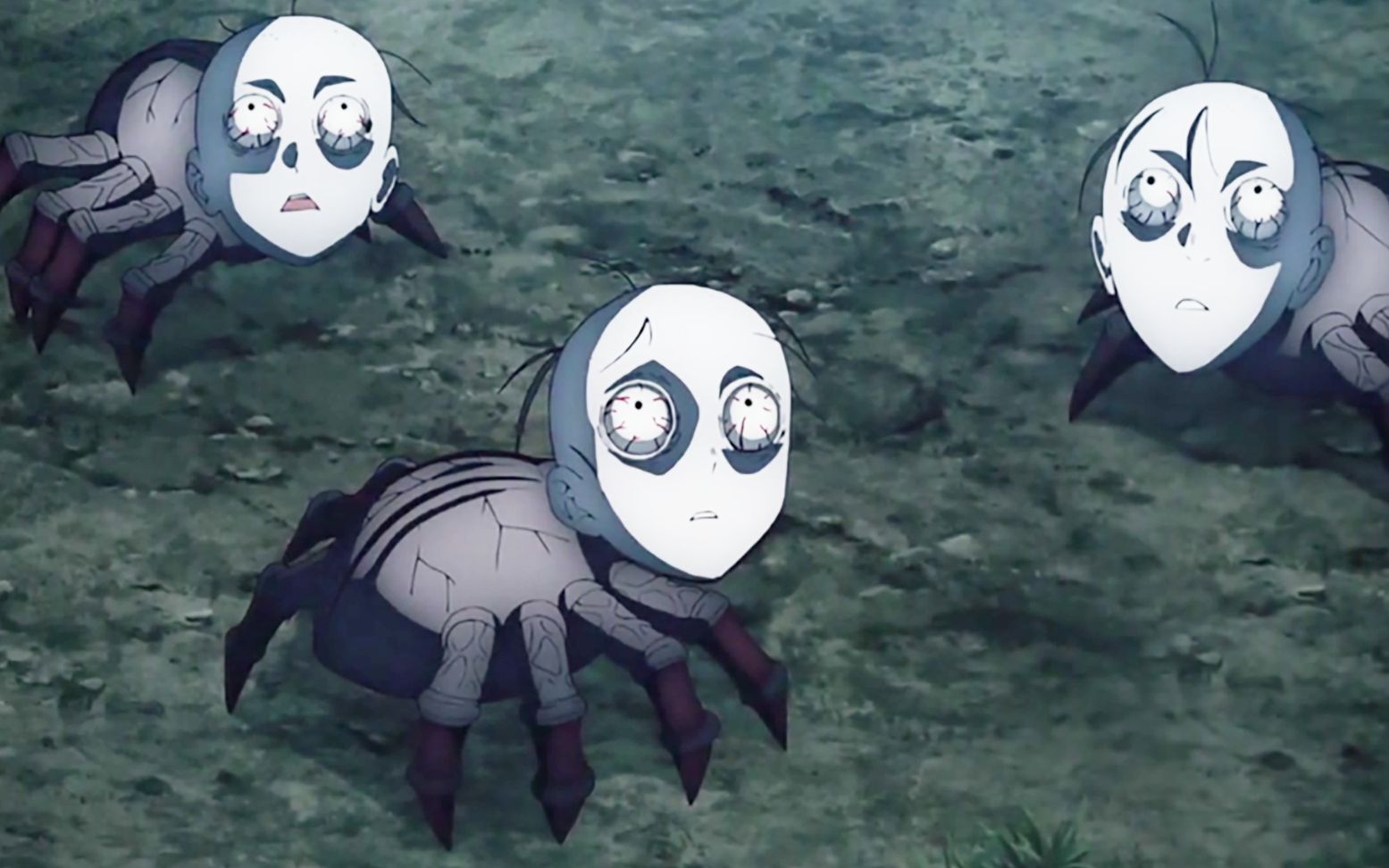 人面蜘蛛来袭,蜘蛛居然长着人脸,把我妻善逸吓着跑到了树上_哔哩哔哩