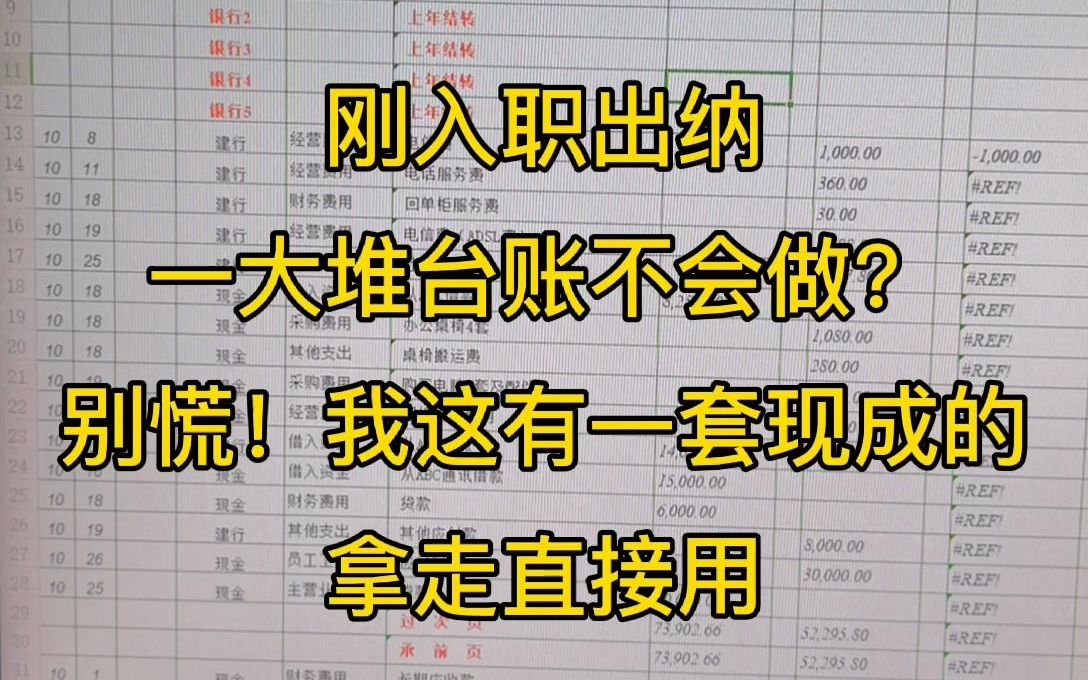 刚入职出纳一大堆台账不会做?别慌,我这有一套现成的,拿走直接用哔哩哔哩bilibili