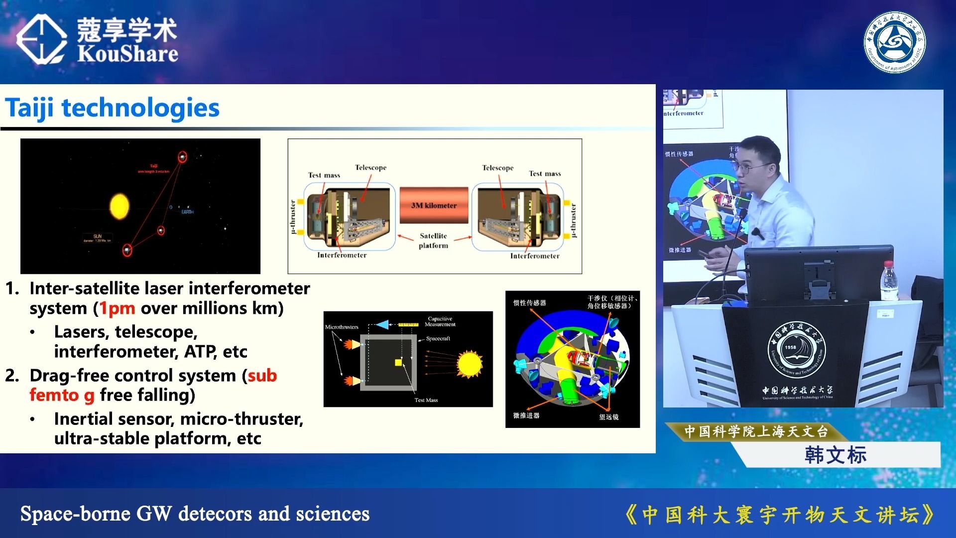 【中国科大寰宇开物天文讲坛】空间引力波探测及科学(上海天文台 韩文标)哔哩哔哩bilibili