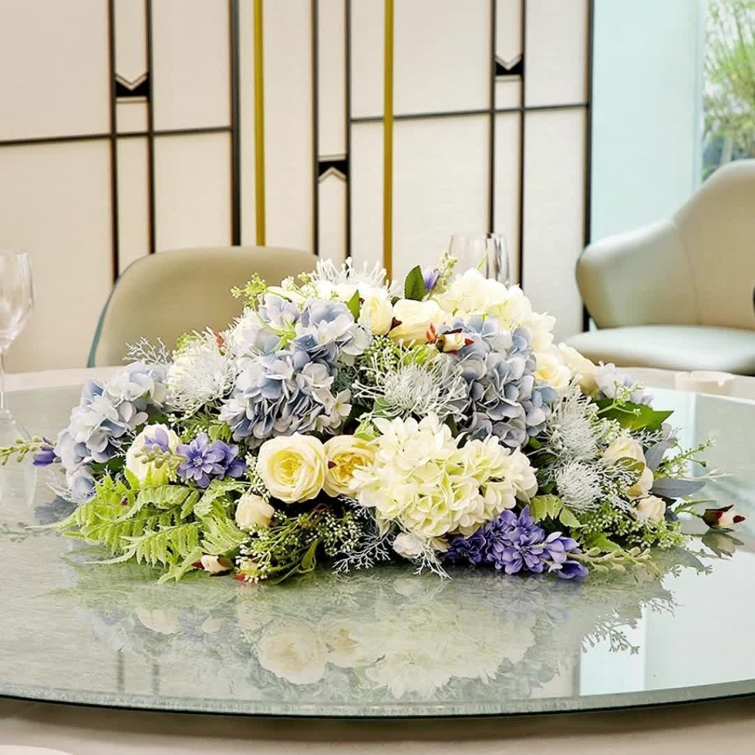 【31元券】高端酒店餐桌花摆花大圆桌转盘中间摆件餐厅桌面仿真花摆放
