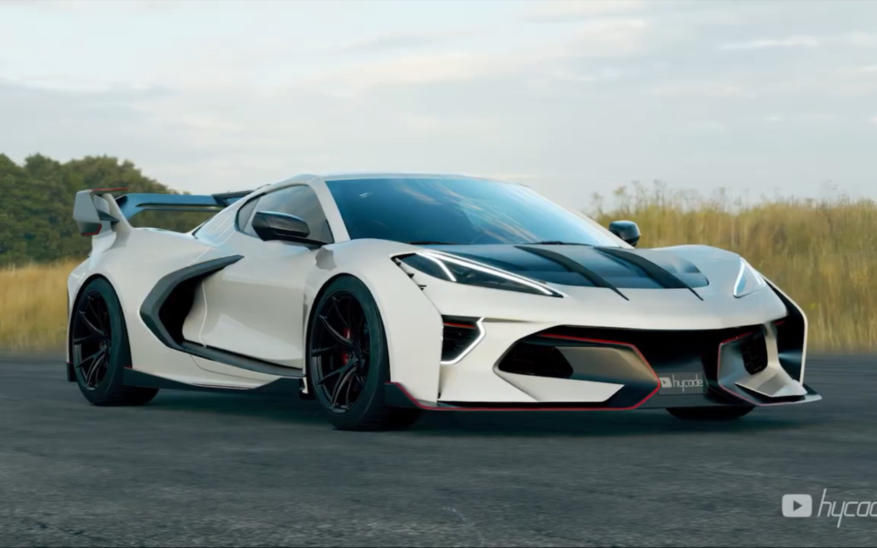 雪佛兰科尔维特corvette c8 bodykit 宽体概念设计by hycade_哔哩哔哩