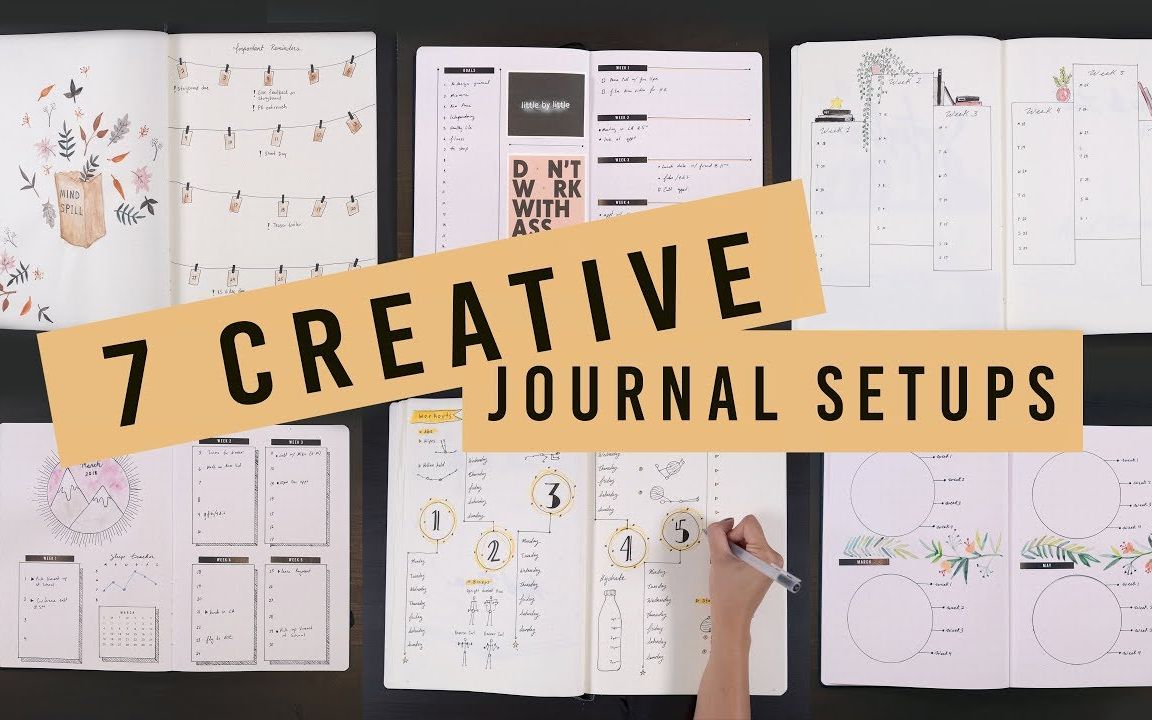 [图][油管]-Ann le-7个创意BUJO手账weeks周计划设计-7 CREATIVE BULLET JOURNAL SETUP IDEAS