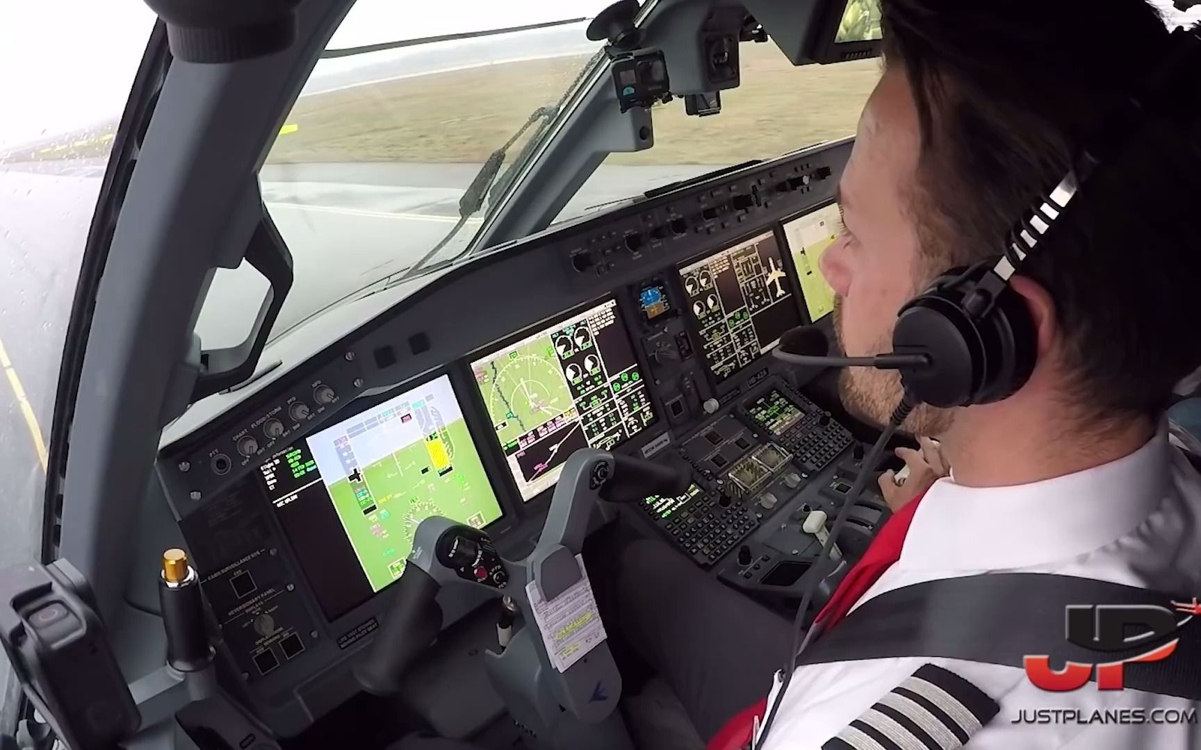 华沙飞往苏黎世 e190-e2 驾驶舱视角