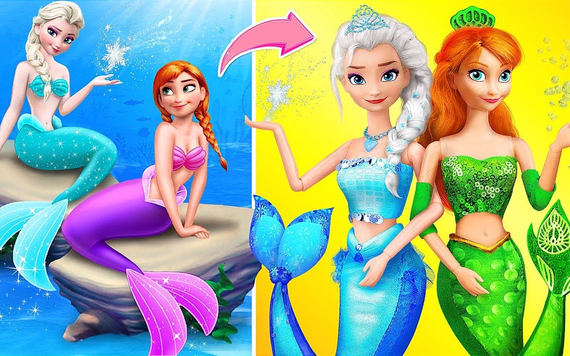 艾莎和安娜变成美人鱼啦 !30 个冰雪奇缘 diy
