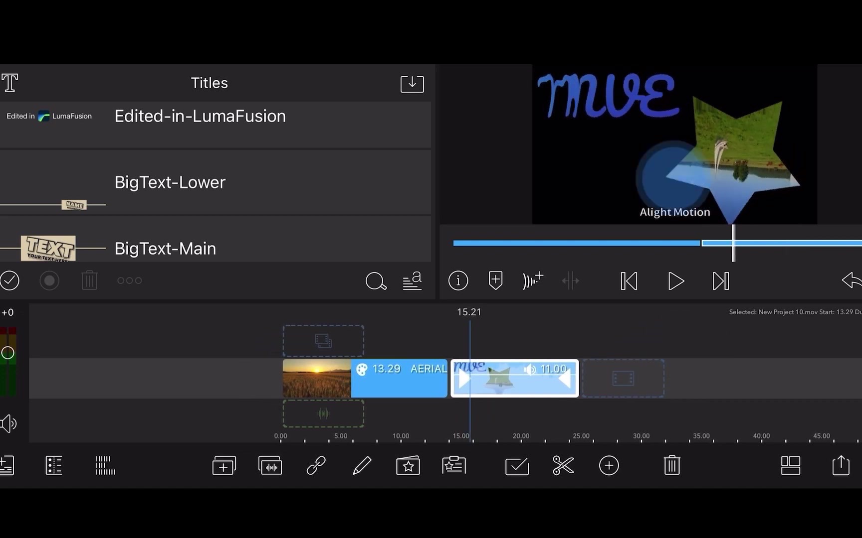 lumafusion | alpha transparency, alight motion