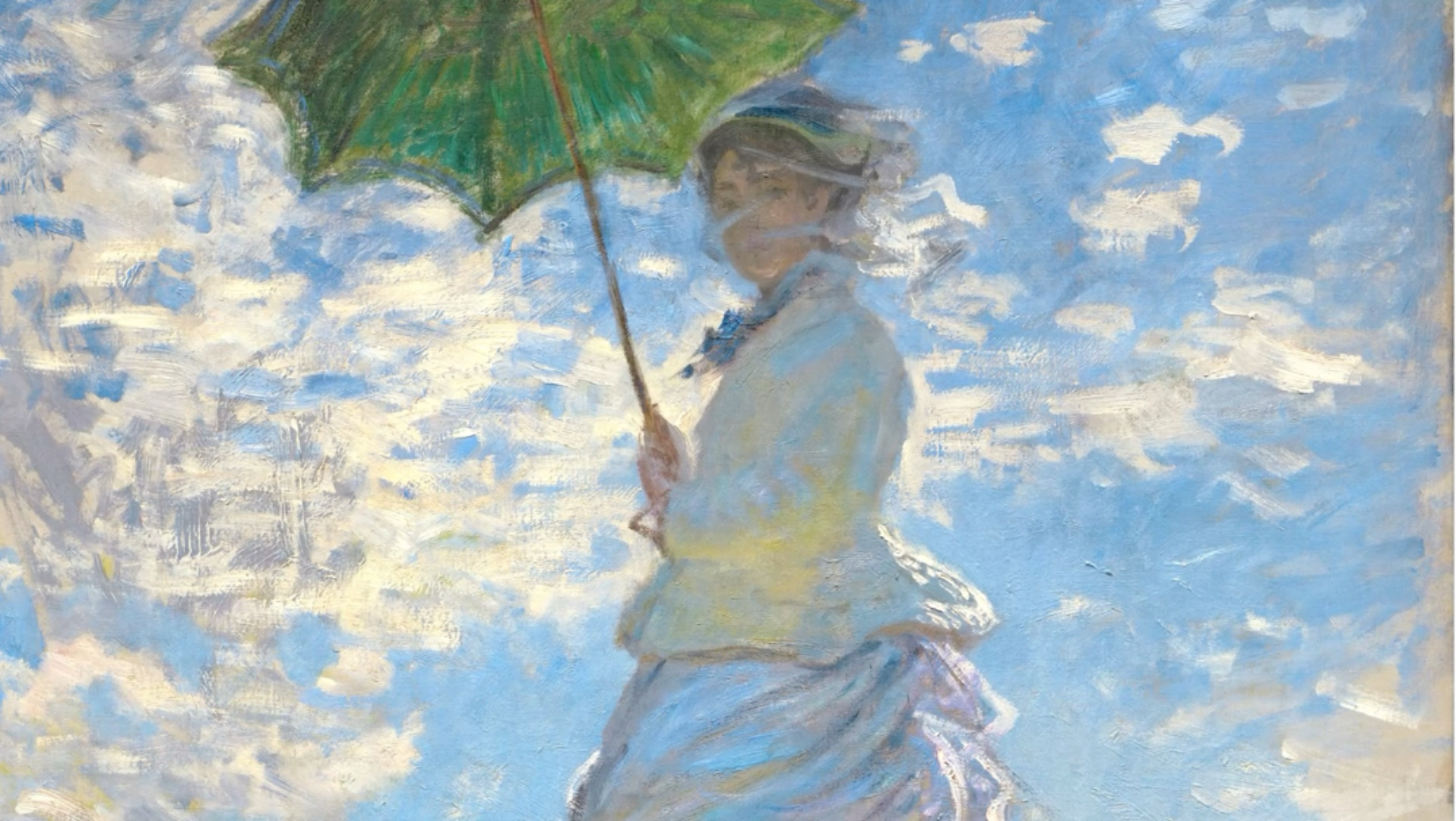 莫奈 油画原作《撑阳伞的女人》