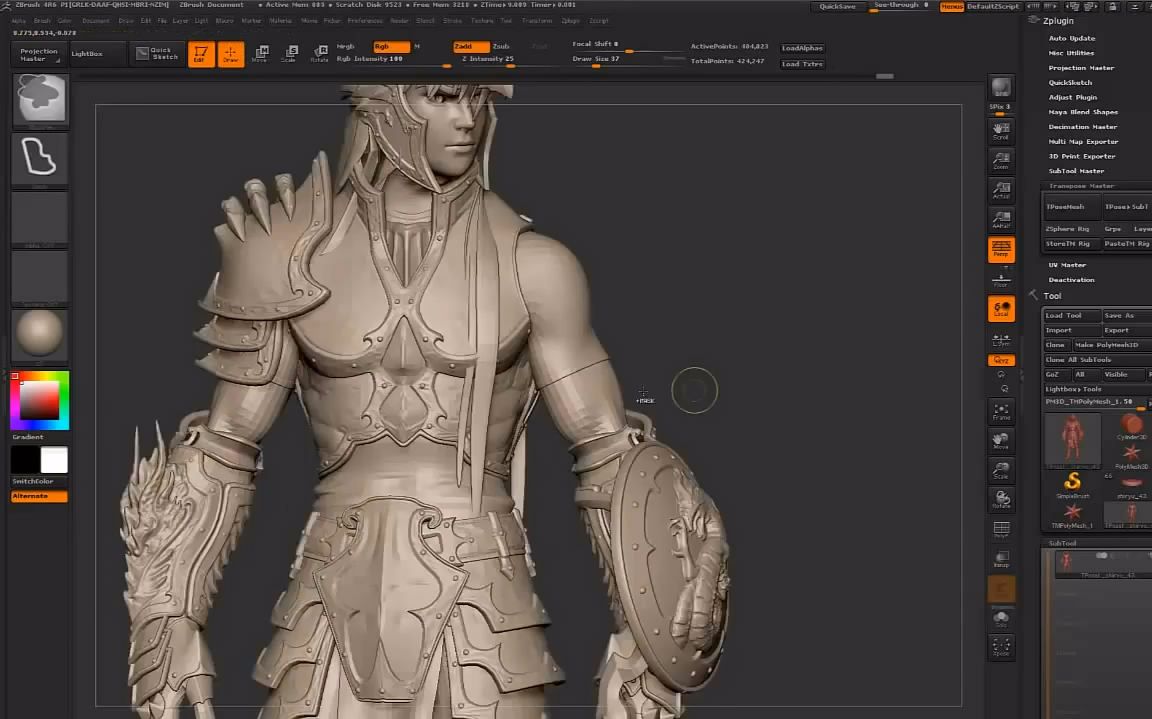 【zbrush】大神教你凹造型——zb transpose master