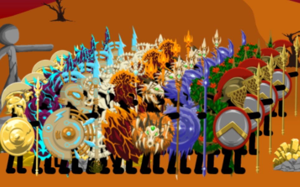 《火柴人战争遗产》第一期300黄金矛士vs全皮肤矛士2400!