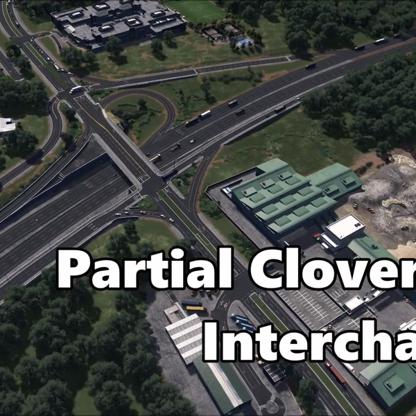 都市天际线Cities Skylines - Partial Cloverleaf Interchange Build 