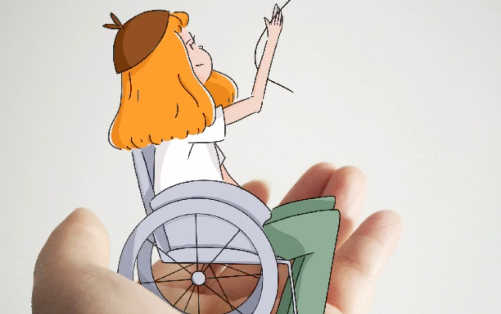 坐轮椅的小女孩简笔画图片