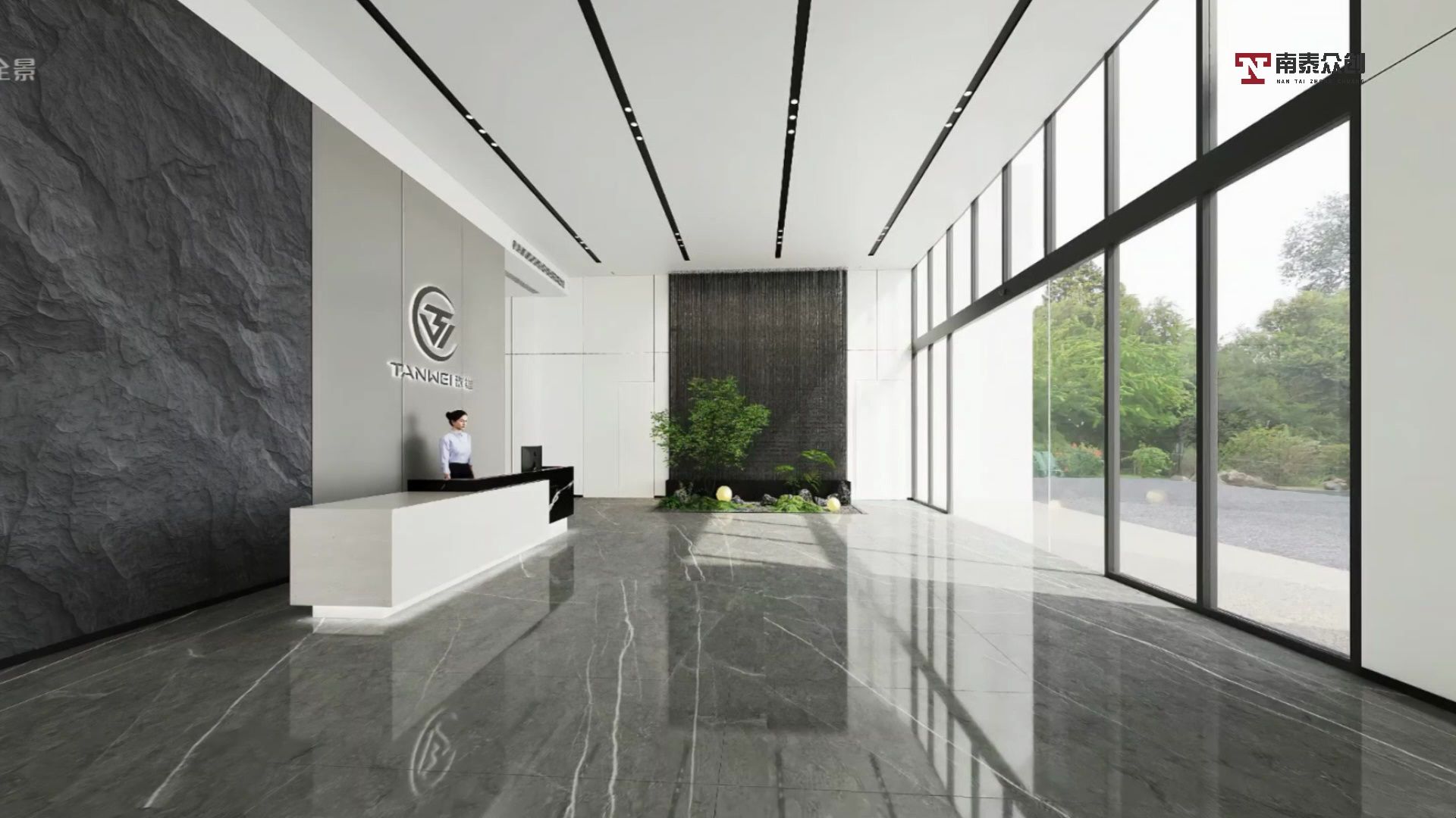 宁波前湾新区新材料厂房办公楼前厅设计