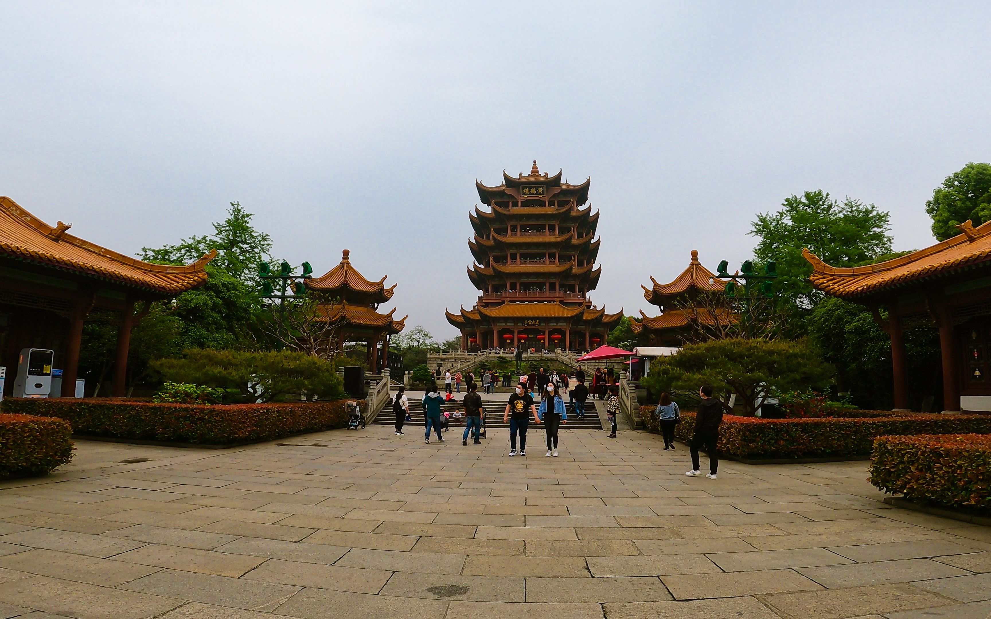 武汉超高清-4k云旅游:黄鹤楼公园(黄鹤楼,千禧吉祥钟,崔颢诗碑,白云阁