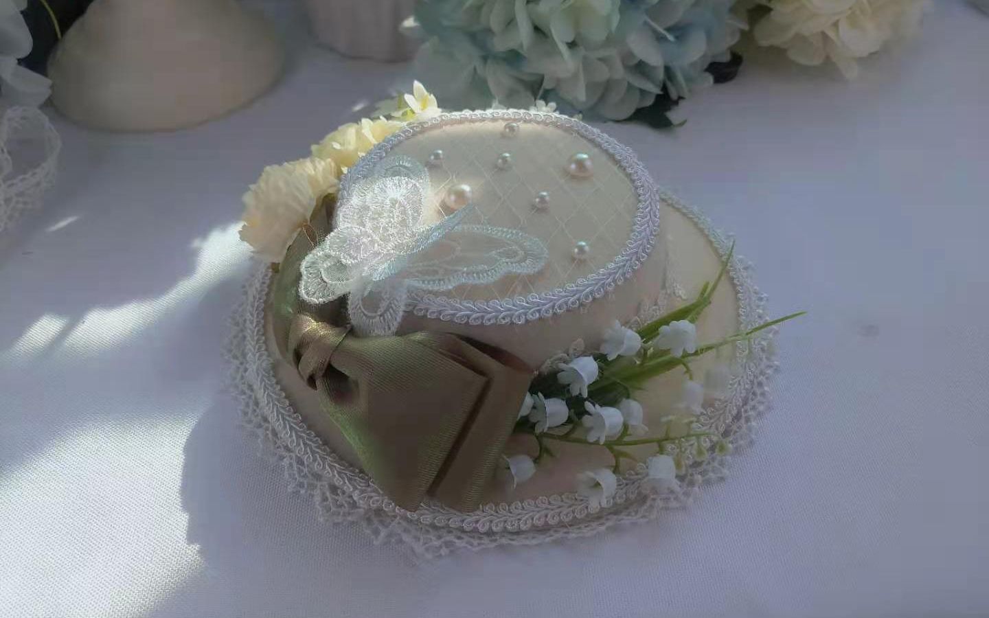 活动作品手作教程lo手作铃兰扁帽diy法式简约优雅礼帽