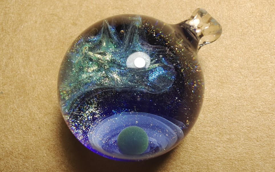 【滴胶宇宙球】海蓝星云星空球吊坠