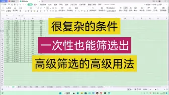 Скачать видео: 很复杂的条件一次性也能筛选出高级筛选的高级用法