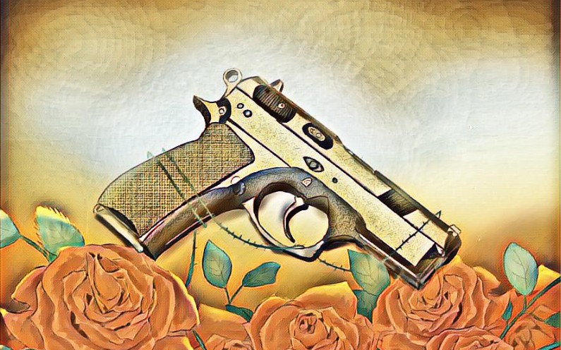 插画画渣发个指绘插画过程画世界画名枪与玫瑰至于深层含义你们可以在