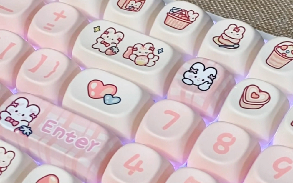 收买我只需要一把软萌萌的粉兔键盘
