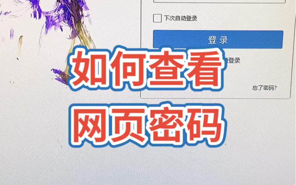 如何查看网页密码哔哩哔哩bilibili