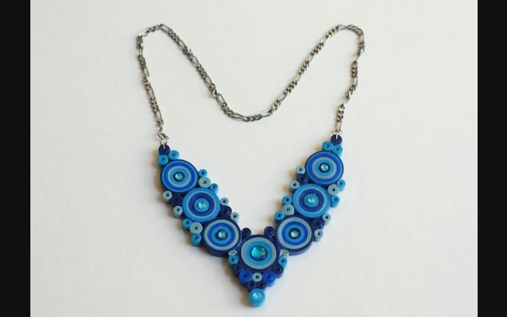 衍纸(quilling)教程 首饰类-蓝色项链