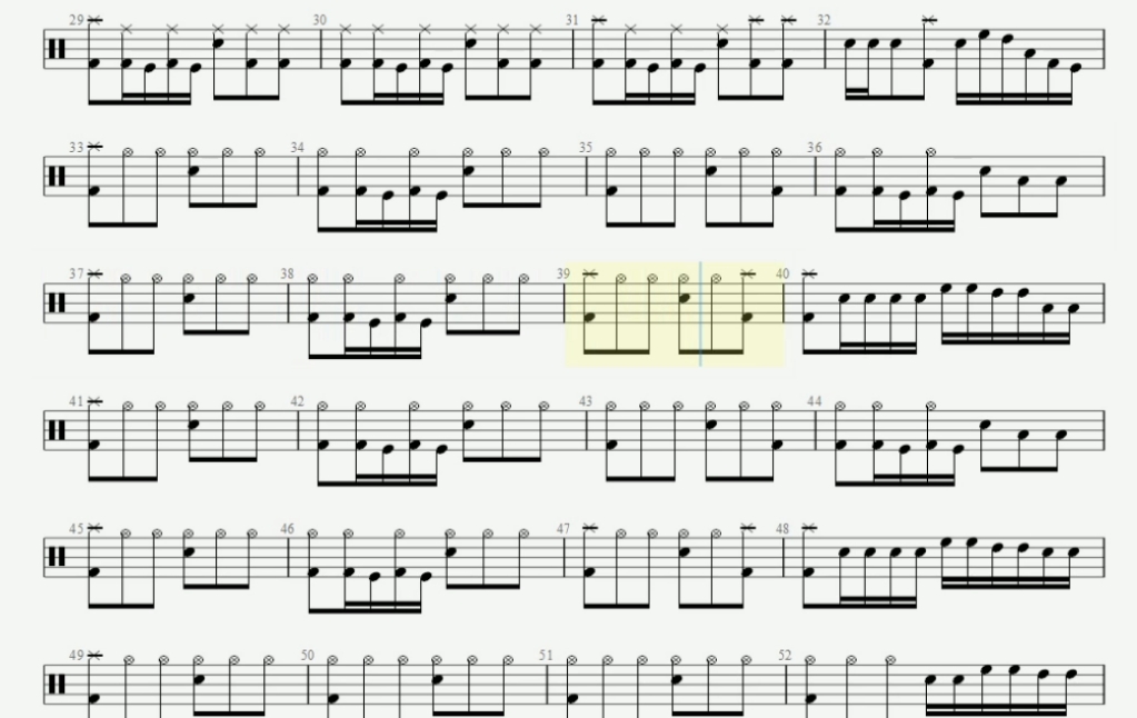 娜森梅尔湖畔 10级鼓谱 动态鼓谱 无鼓伴奏#鼓谱 #架子鼓 #扒谱