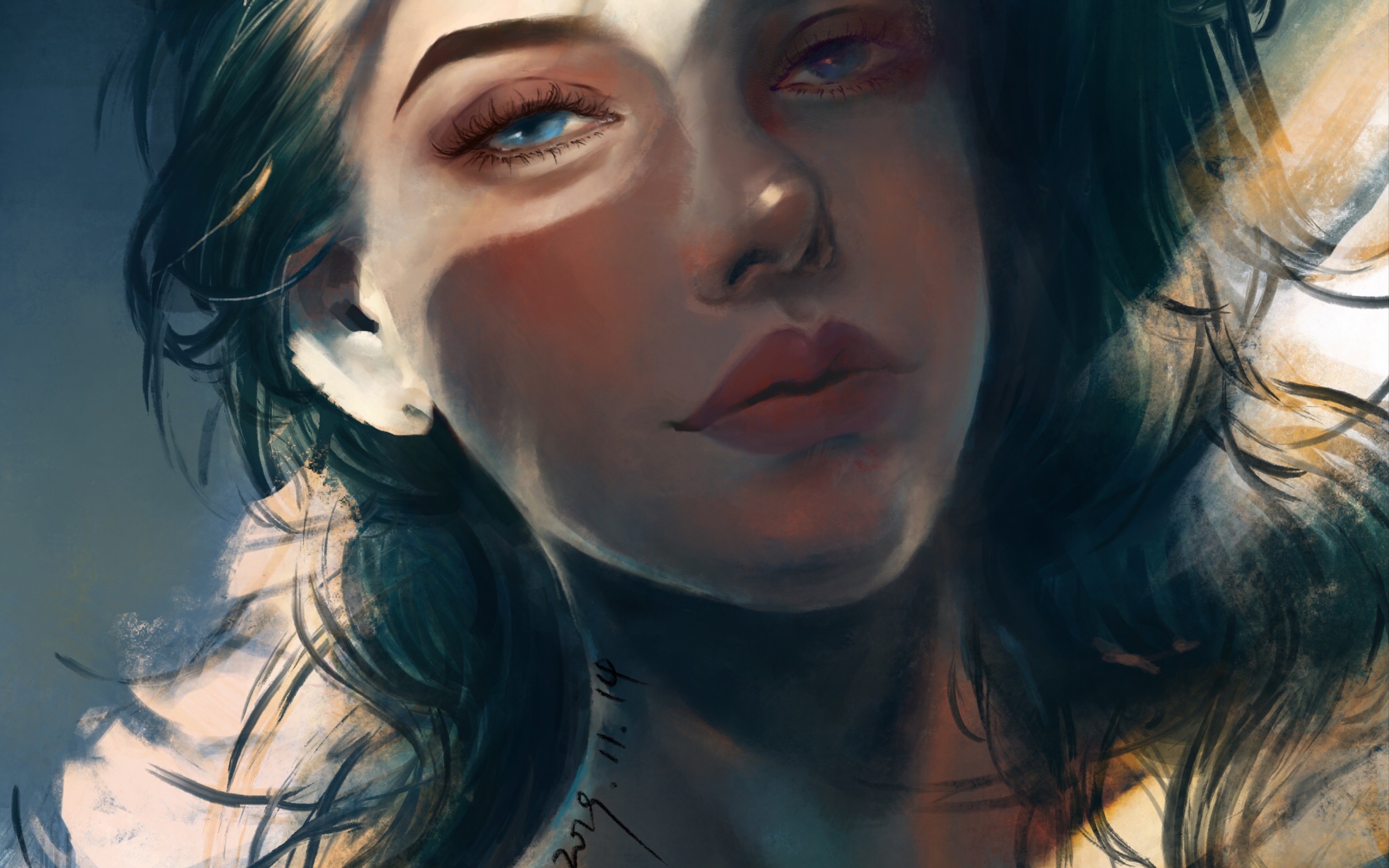 【procreate板绘教程】ipad绘画欧美风小姐姐头像日常摸鱼