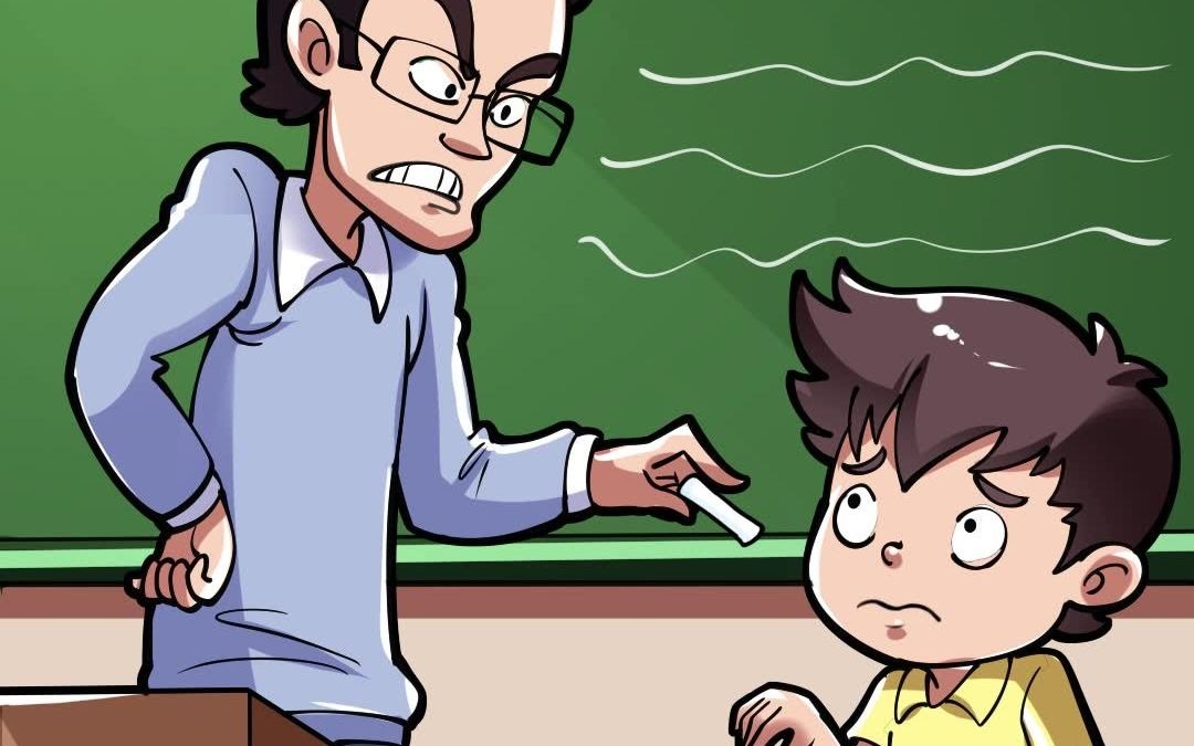 学生上课开小差,老师让他在黑板上抄写课文!