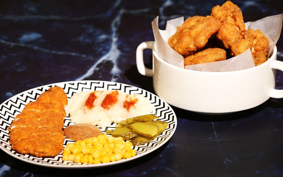 炸鸡排,鸡翅,鸡根和西式土豆泥的做法 / 一份完美的西式午餐【nana的