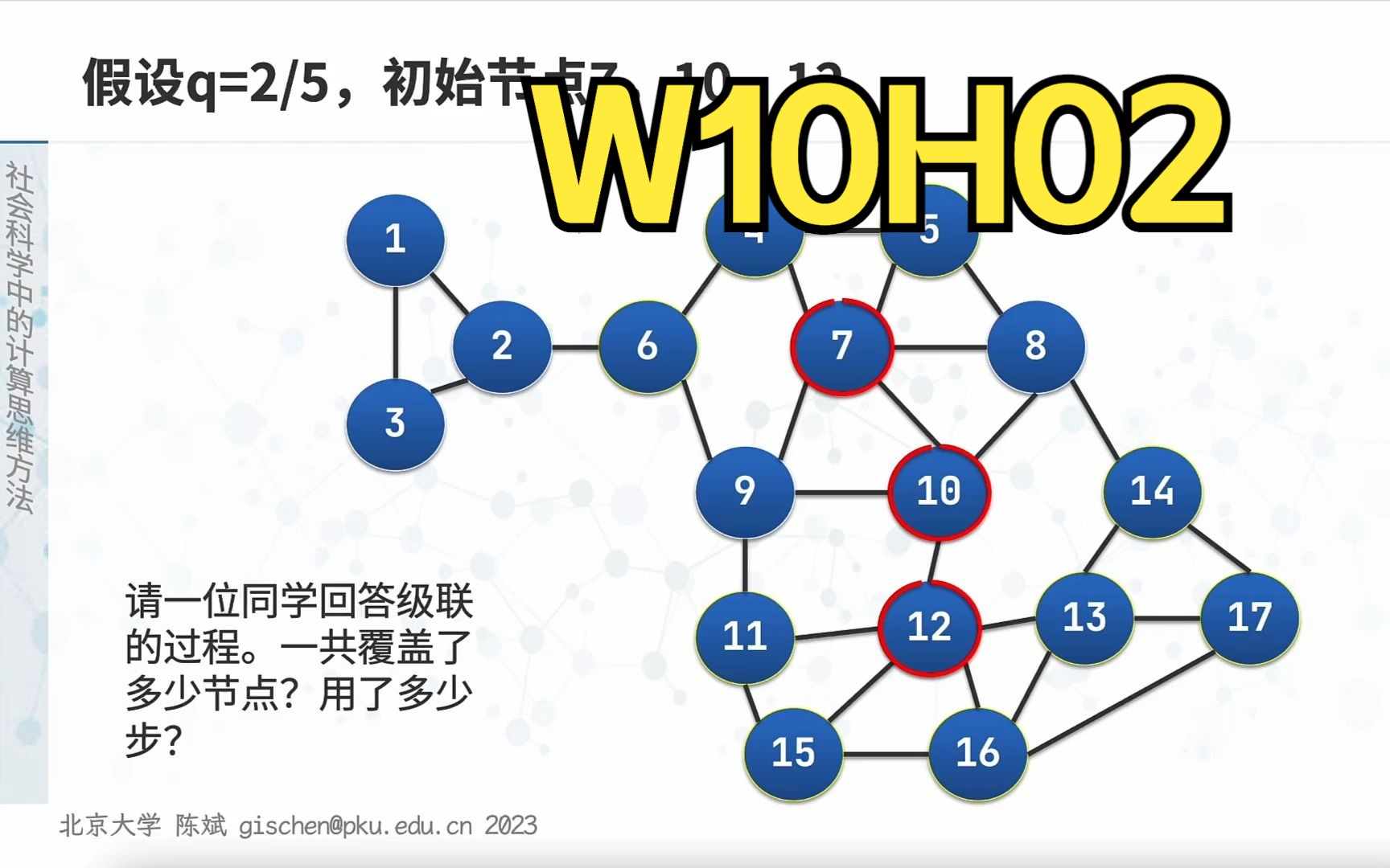 【课堂实录】W10H02新事物在网络中的扩散社会科学中的计算思维方法2023春季北京大学哔哩哔哩bilibili