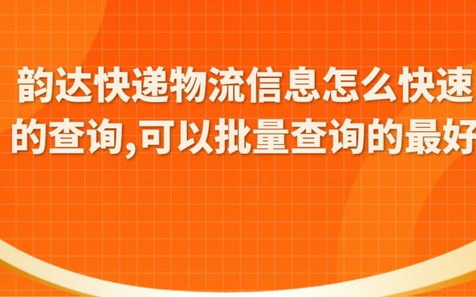 有多个韵达快递的单号,要怎么批量查物流信息?哔哩哔哩bilibili