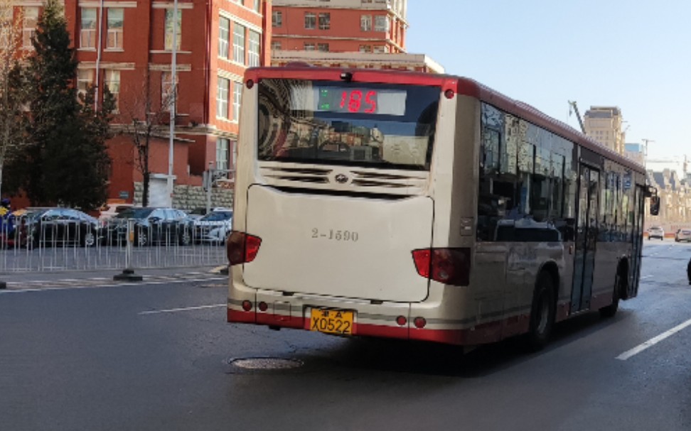 天津公交185路,海格柴油21590车内实录