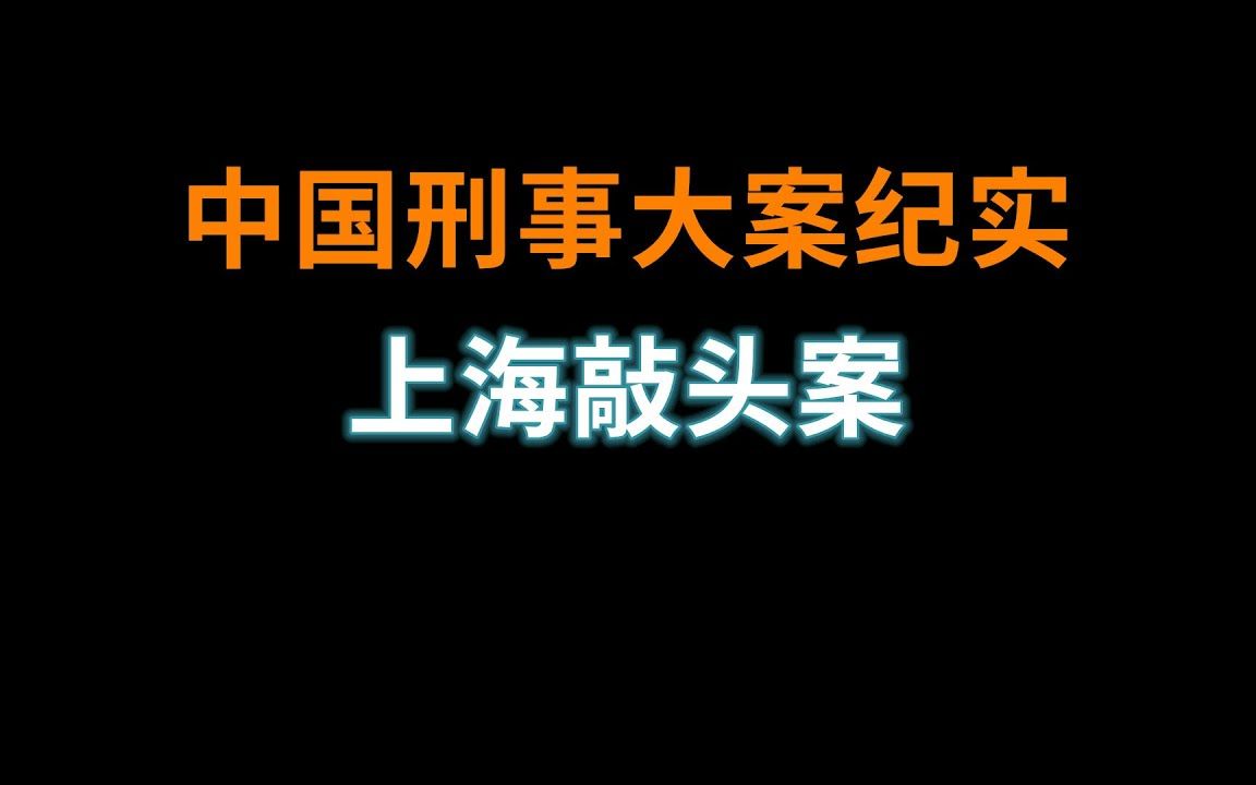 上海敲头案  中国刑事大案纪实  刑事案件要案记录哔哩哔哩bilibili