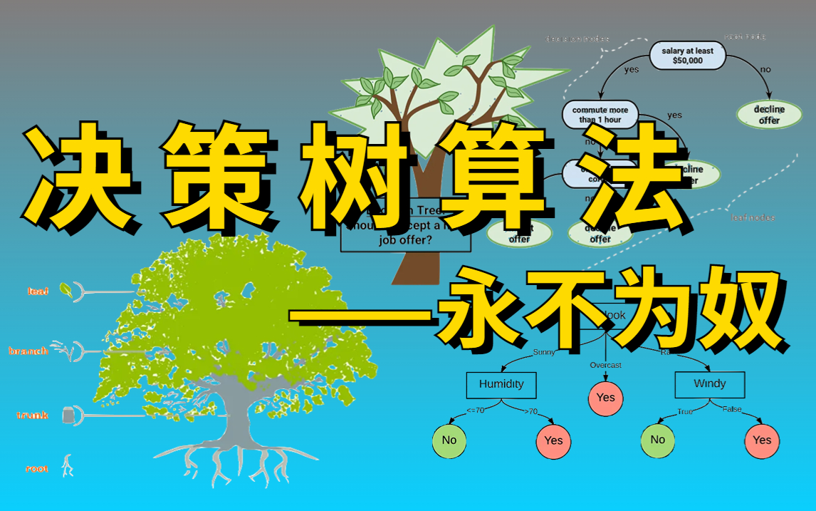 机器学习算法之【决策树】决策树模型原理、Python代码实现与案例实战清华大佬1小时彻底讲透!建议收藏!——(决策树模型、决策树回归、随机森林、...