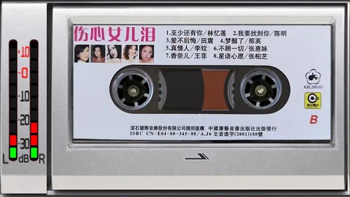 磁带 伤心女儿泪 林忆莲、陈明、田震、那英、李玟、张惠妹、王菲、张柏芝
