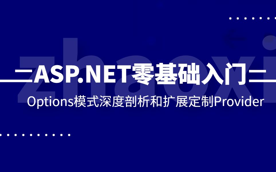 【编程入门】ASP.NET零基础入门新手教程,Options模式深度剖析和扩展定制Provider,项目开发全程实战教学视频,持续更新后附源码 B0306哔哩哔哩...