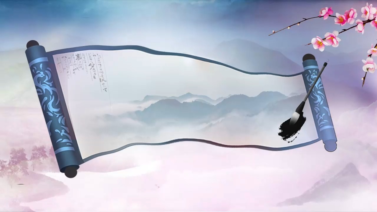 016古风卷轴开场led背景视频素材