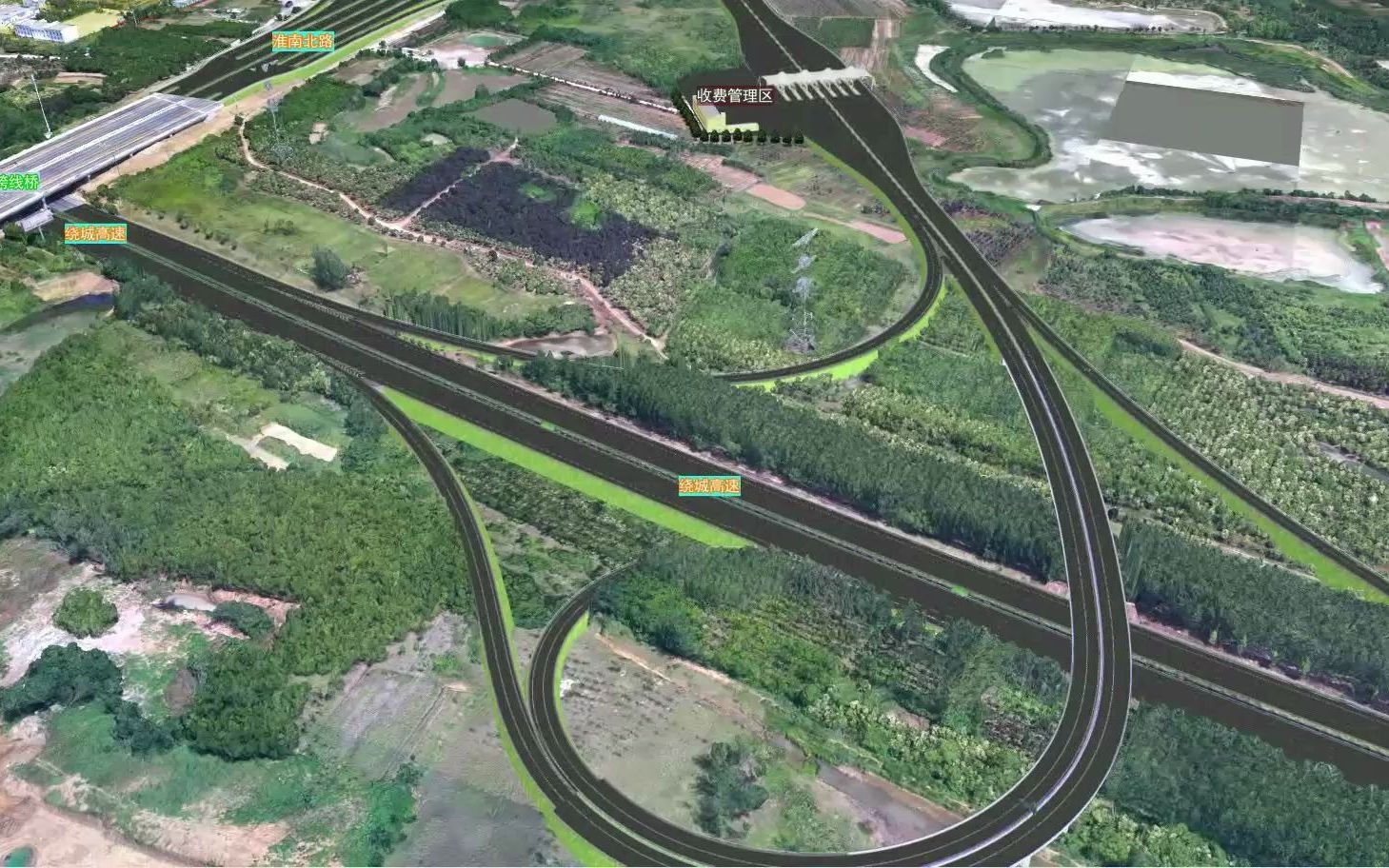 【bim应用】绕城高速公路互通改扩建倾斜摄影bim模型方案展示