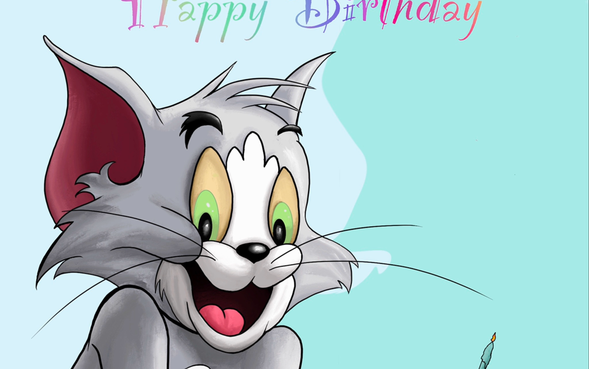 procreate猫和老鼠生日卡片摸鱼祝我姥姥生日粗卡