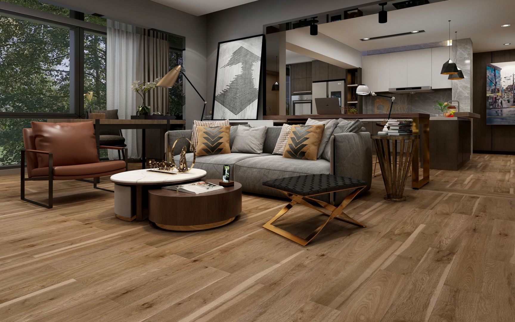 大卫地板 栎木 旺角卡门 实木地板