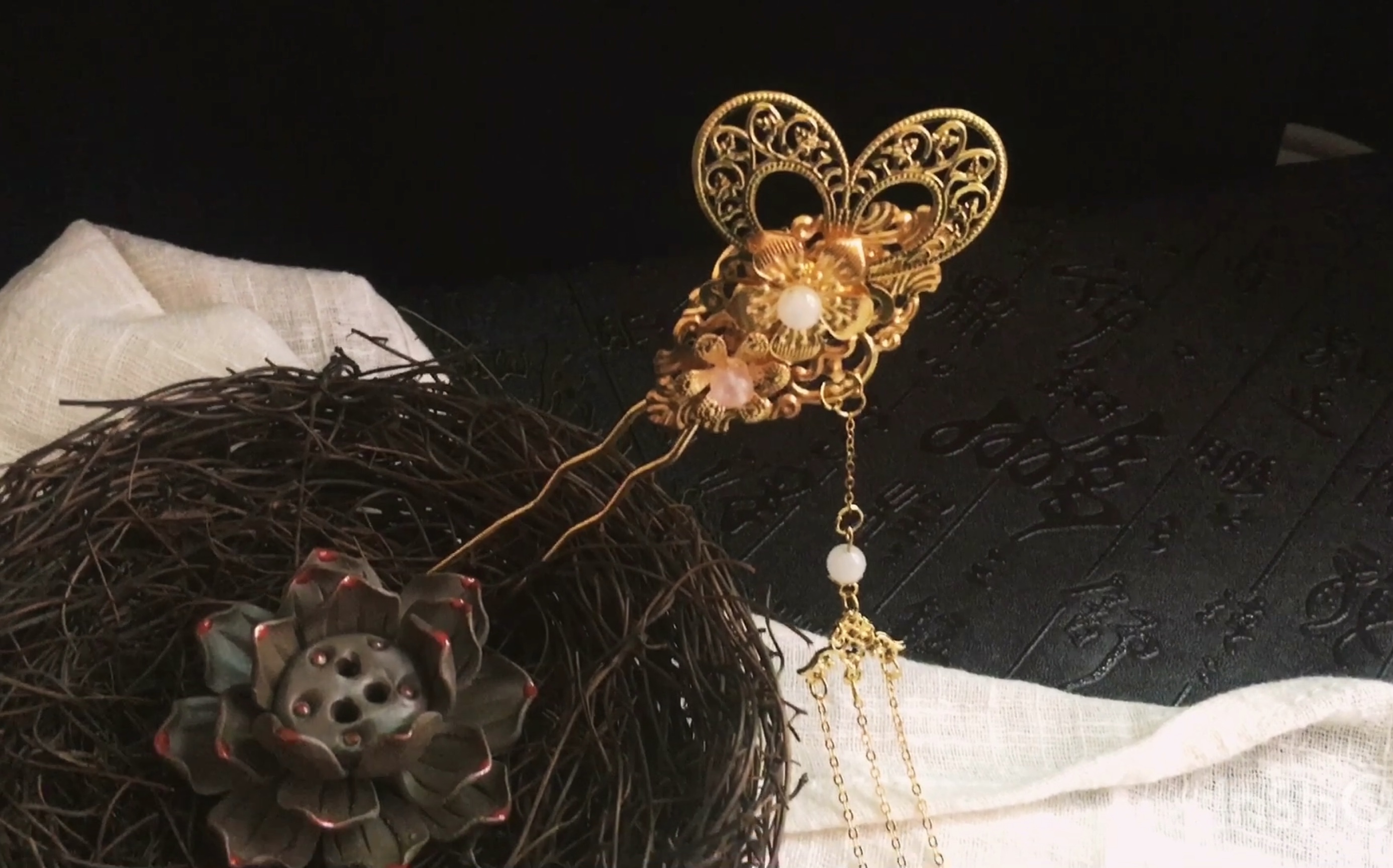 本安噗猪_新晋簪娘一枚 第一支手作步摇.蝶花恋.