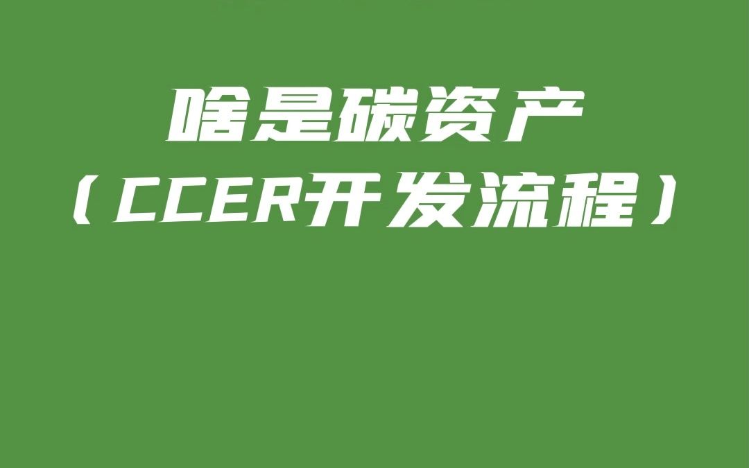 啥是碳资产(ccer开发流程)-changer9118-林业碳汇-哔哩哔哩视频