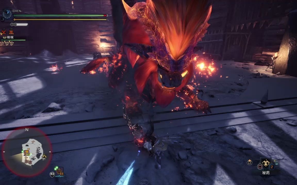 【日常欺负大头喵】mhwi怪物猎人冰原/大剑solo历站炎王龙