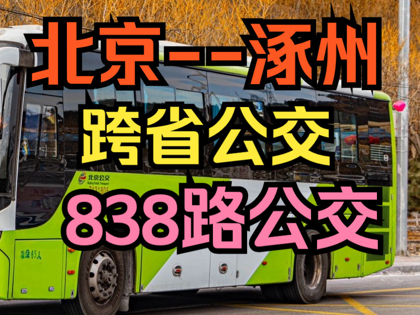 北京跨省公交:838路公交!北京涿州的城市之“舟”,让双城生活变成同城!!哔哩哔哩bilibili