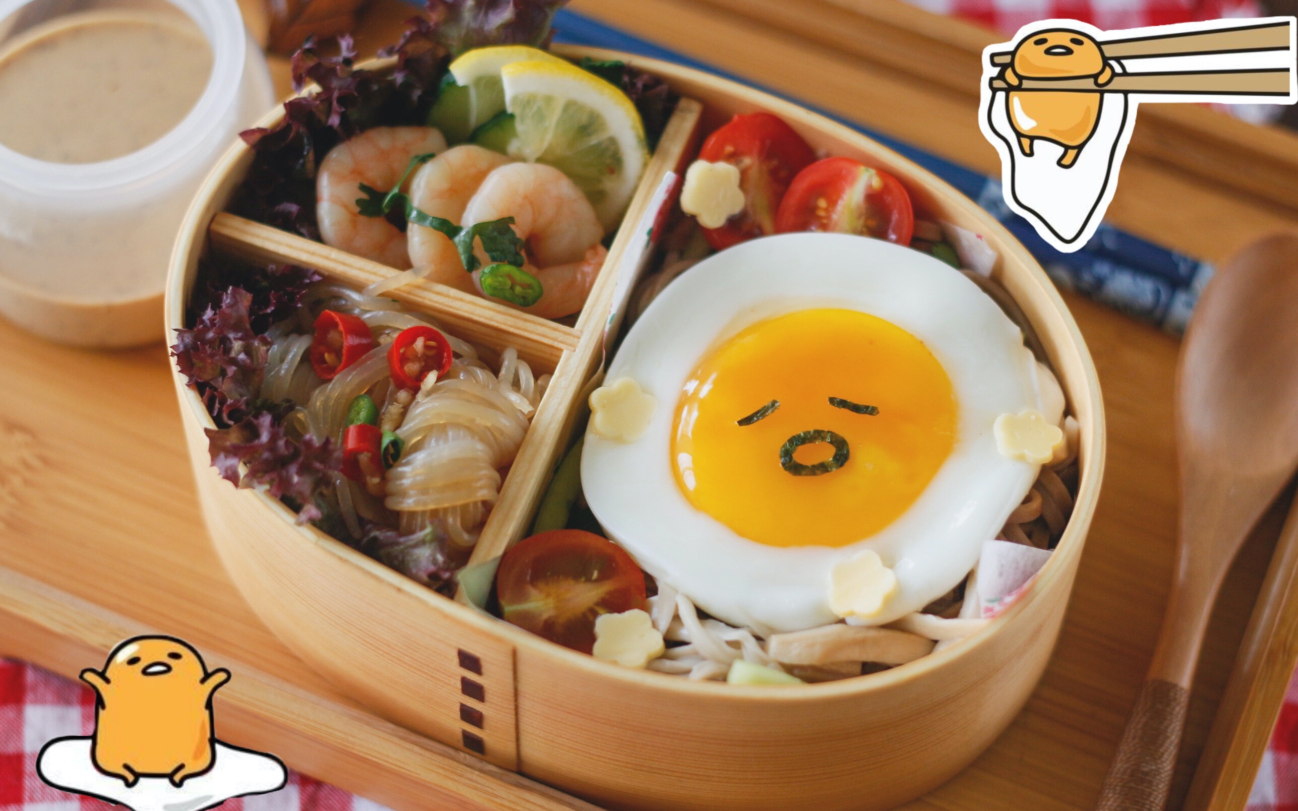 可爱懒蛋蛋配夏日清爽日式凉拌荞麦面 | 卡通便当系列ep7