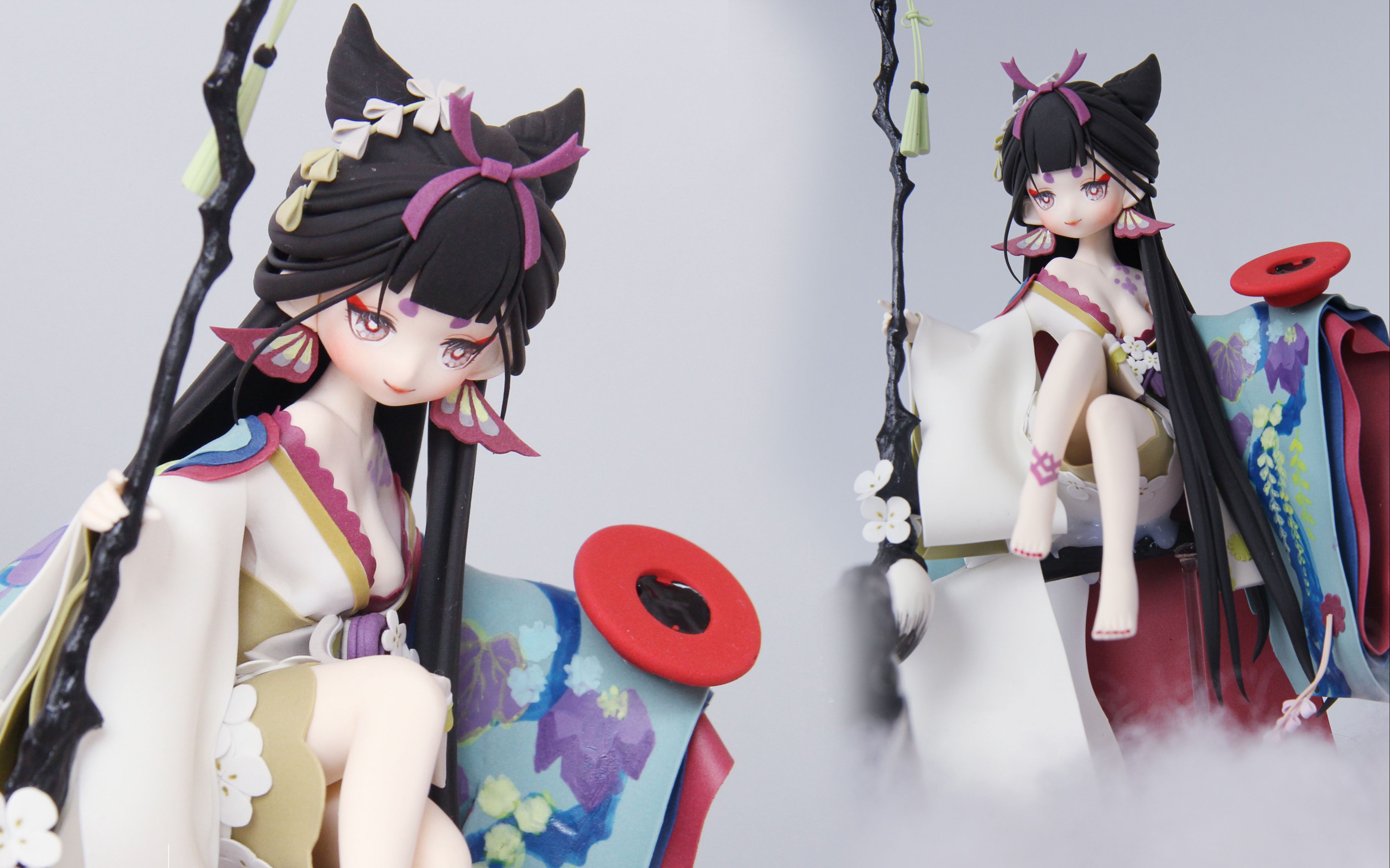 【六六】阴阳师sp绘世花鸟卷超轻粘土手办制作_哔哩哔哩_bilibili