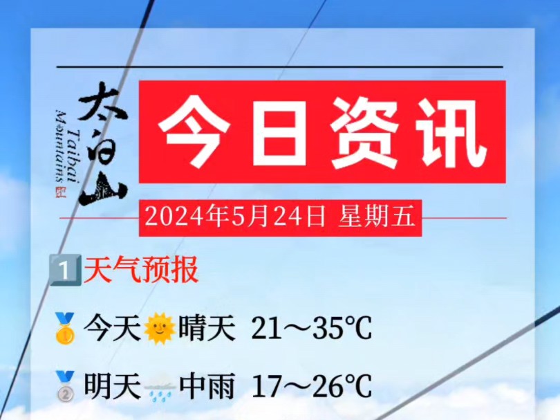 5月23日太白山天气预报交通索道开放时间旅游攻略