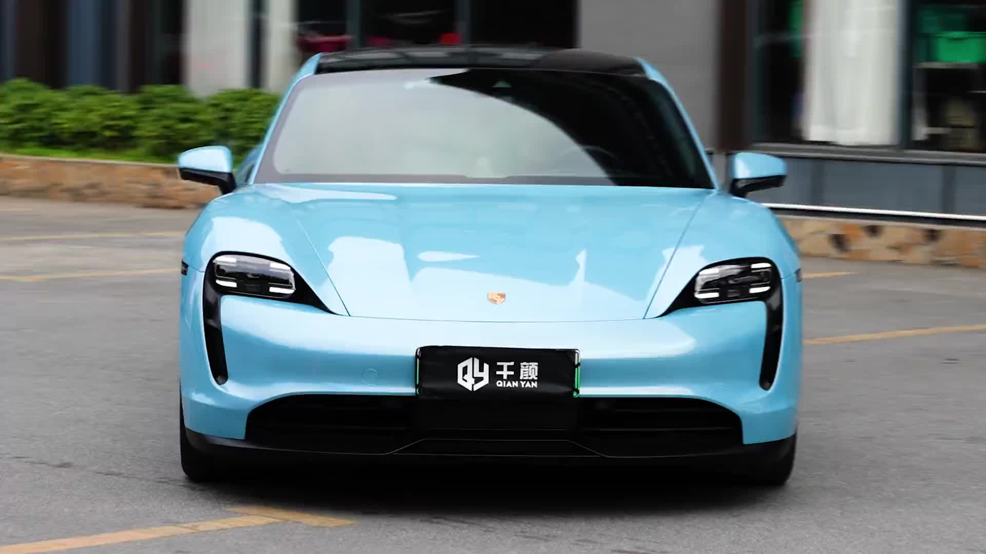 保时捷taycan-ekfilm改色膜冰晶蓝,恰到好处的明亮与色泽