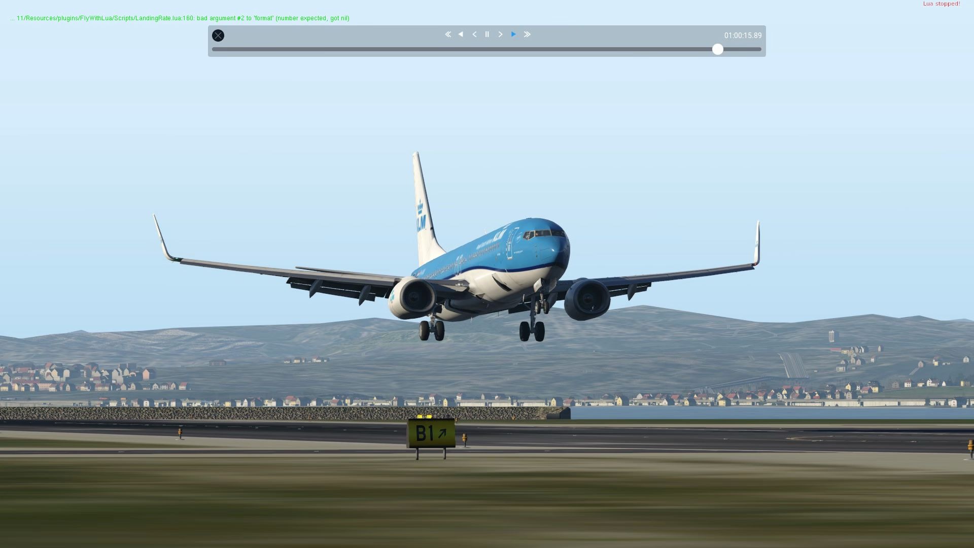 模拟飞行x-plane11,波音737-800 (zibo mod)降落法国尼斯lfmn 04l跑道