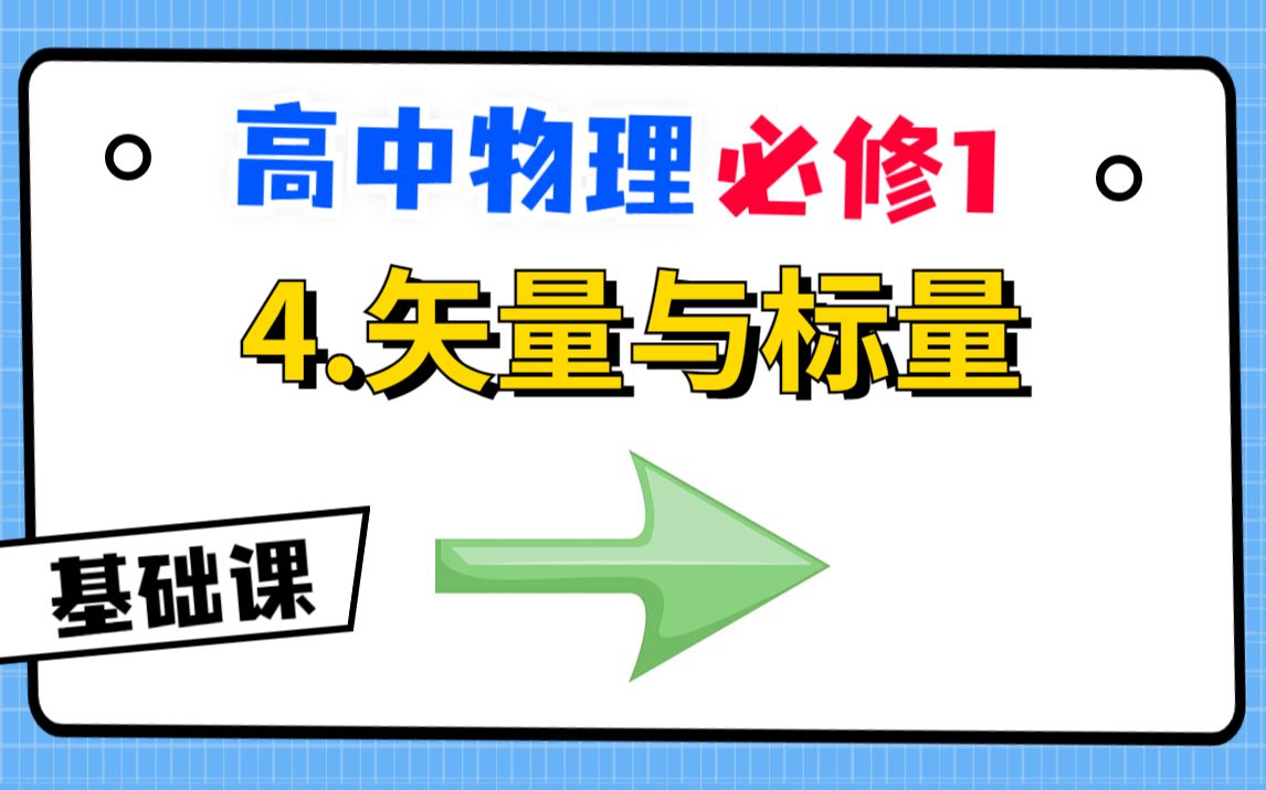 【高中物理必修1基础课】4.矢量与标量哔哩哔哩bilibili