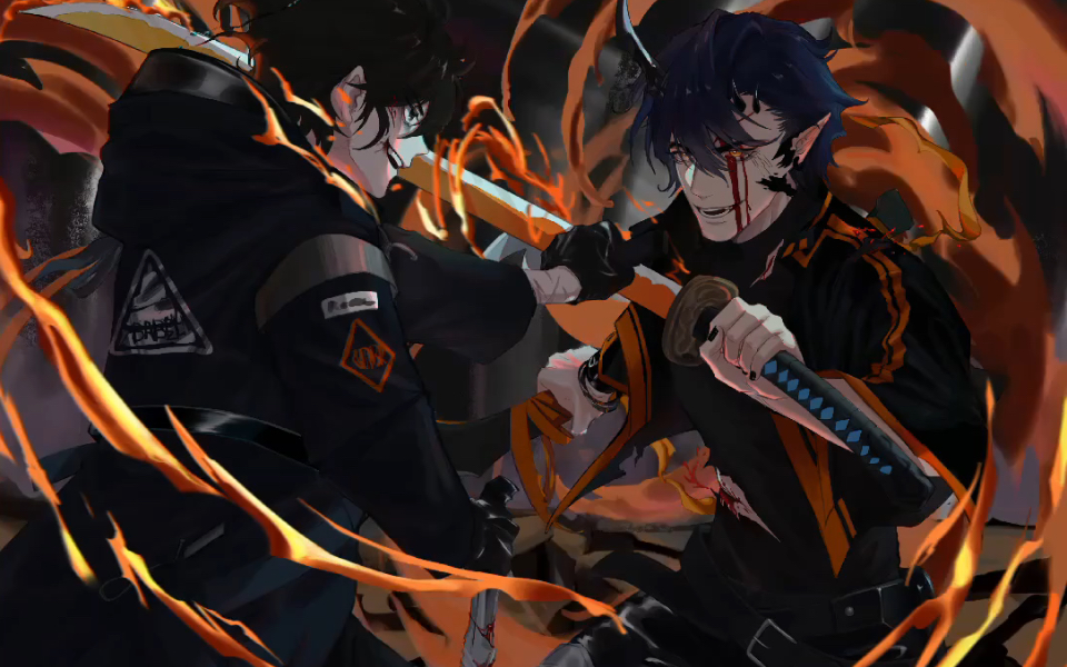 炎客和博士击剑～毫无营养的作画过程捏