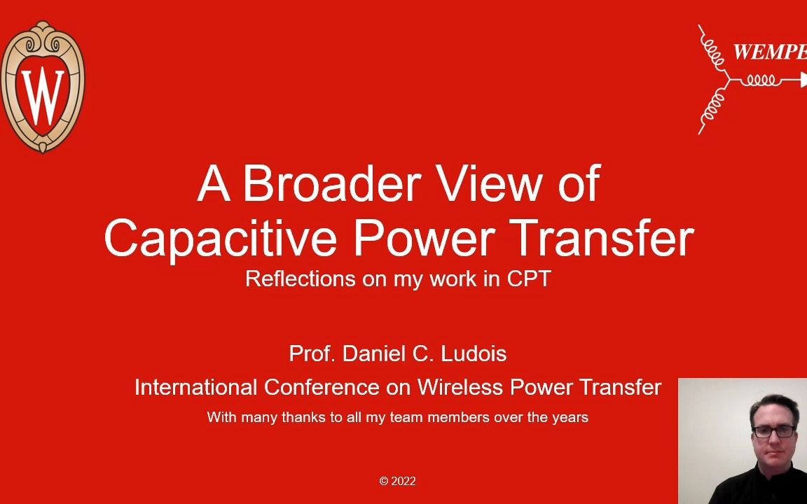 CPT技术的广义观点 (A Broder View of Capacitive Power Transfer)Prof. Daniel Ludois哔哩哔哩bilibili